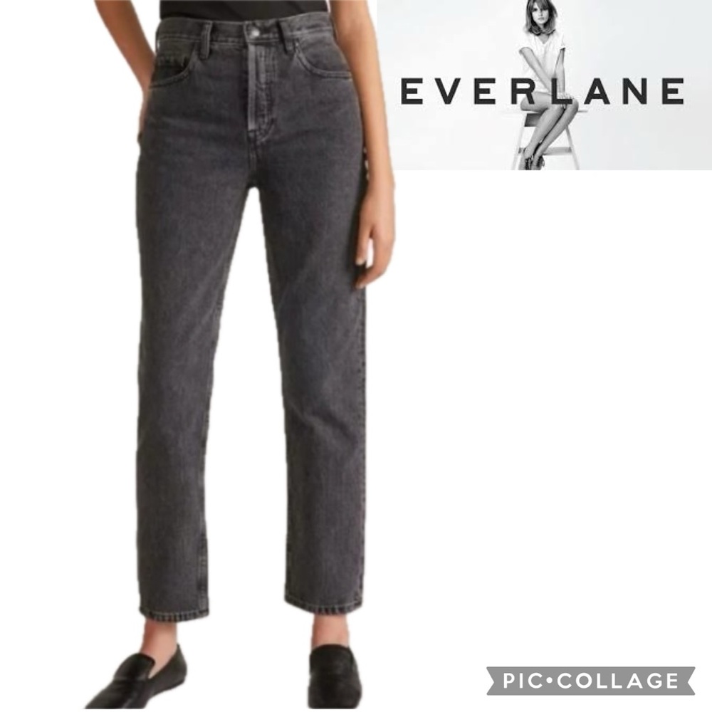 EVERLANE Cheeky Crop grey black wash high waist slim size 27